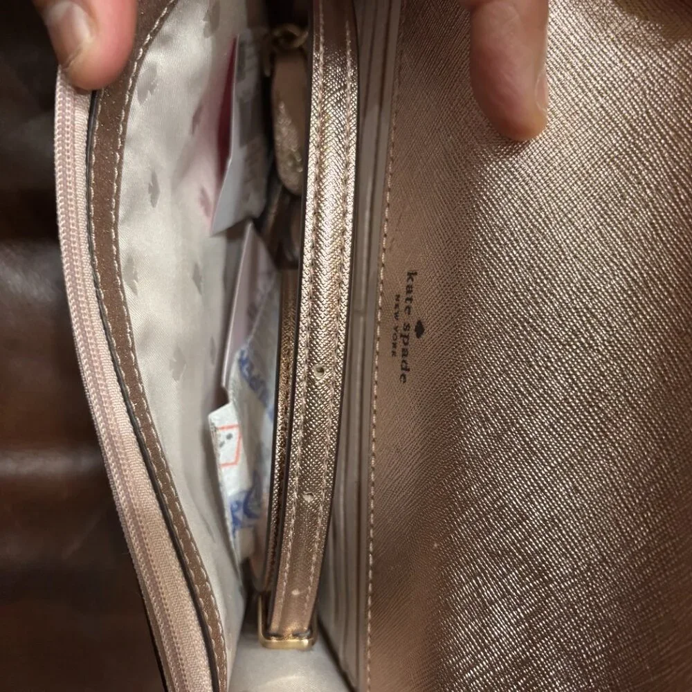 NWT Kate Spade Elegant Glitter Rose Gold Crossbody Bag